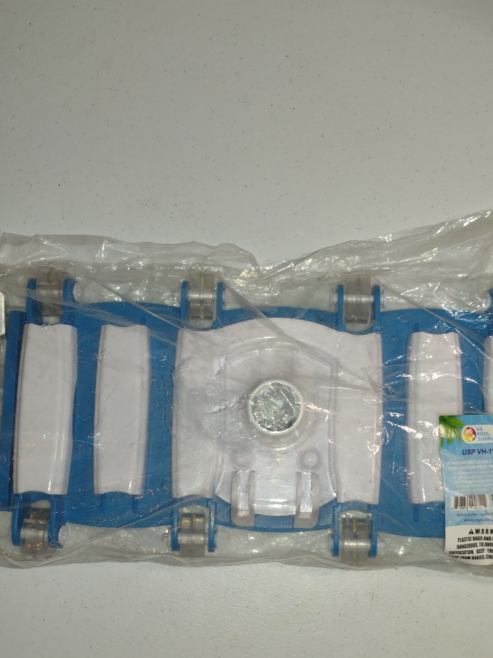US Pool Supply USP VH 114 14" Weighted Pool Vacuum Head - Blue and White